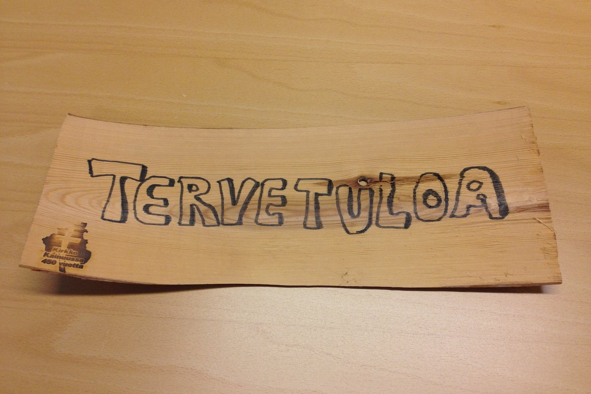 Tervetuloa kirjoitettuna päreelle